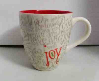2005 Starbucks Coffee White Silver Red Christmas Holiday Joy Love Peace Mug Cup - Sold on eBay May, 12th 2019 for $6.00
