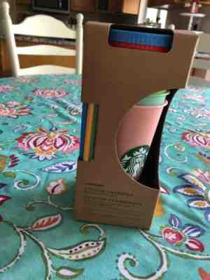 New 2019 Starbucks Color Changing Reusable Cold Cups Straws  - Sold on eBay May, 12th 2019 for $52.08
