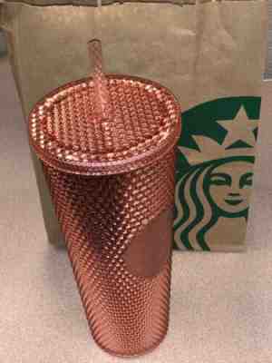 Starbucks 2019 Rose Gold Pink Radiant Sparkling Jeweled 24oz Tumbler - Sold on eBay May, 12th 2019 for $39.99