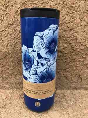 Starbucks Stainless Steel Insulated Blue Floral Summer 2019 16 oz Tumbler  - Sold on eBay May, 12th 2019 for $31.24