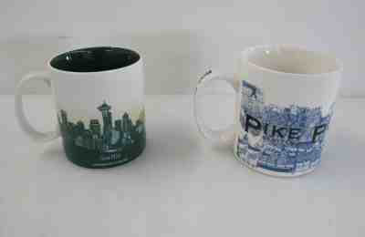 Lot of 2 Starbucks Mugs Seattle "You are Here" Collection & Pike Place Market - Sold on eBay May, 12th 2019 for $10.50
