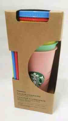 New Starbucks Color Changing Reusable Cold Cup Tumblers 24oz Venti Set of 5 Cups - Sold on eBay May, 12th 2019 for $48.70