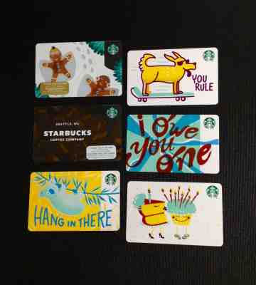 CANADA ???????? STARBUCKS " R " MARKER GIFT CARD -- LOT OF 6 PCS. -- RARE -- NEW - Sold on eBay May, 12th 2019 for $33.99