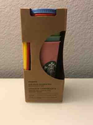 NEW In Box Starbucks Color Changing Reusable Cold Tumblers 24oz SET Of 5 Cups - Sold on eBay May, 12th 2019 for $58.88