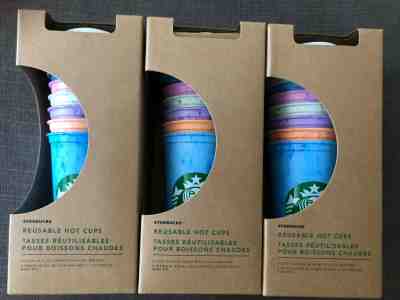 Starbucks Reusable Hot Cups Marble Set 6 Cups USA Today 16oz NOT Color Changing - Sold on eBay May, 12th 2019 for $30.00