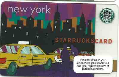 Starbucks Card 2010 New York Cab - Sold on eBay May, 12th 2019 for $12.00
