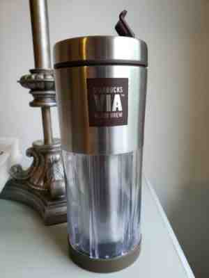 Starbucks VIA Ready Brew Stainless Steel Storage Tumbler Insulated10 Oz 2009 - Sold on eBay May, 12th 2019 for $4.99