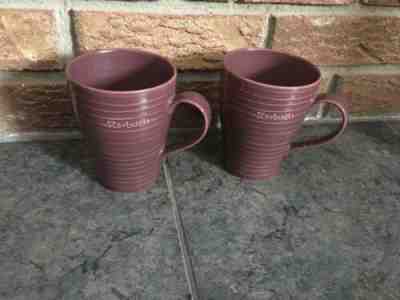 Starbucks Coffee Mugs Tea Cups Plum Purple Stripes Ribbed Wavy Stockholm 12oz  - Sold on eBay May, 12th 2019 for $6.50