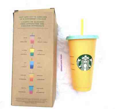 Starbucks Color Changing Reusable 2019 Cup SINGLE CUP ONLY Apricot To Tangerine - Sold on eBay May, 12th 2019 for $26.40