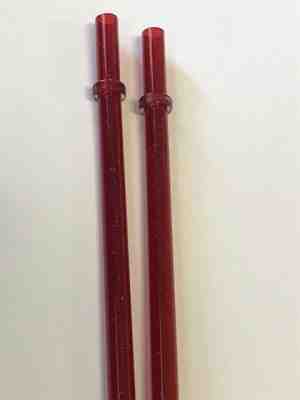 Starbucks - Cold Cup Grande / 9" L, Reusable Straws 2 pack ~ Clear Red Sparkle - Sold on eBay May, 12th 2019 for $9.98