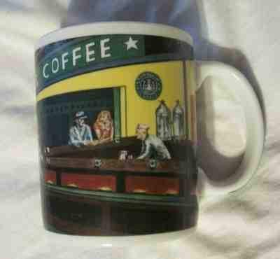 STARBUCKS Ceramic Mug Nighthawks by D. Burrows by Chaleur Edward Hopper DINER - Sold on eBay May, 12th 2019 for $6.49