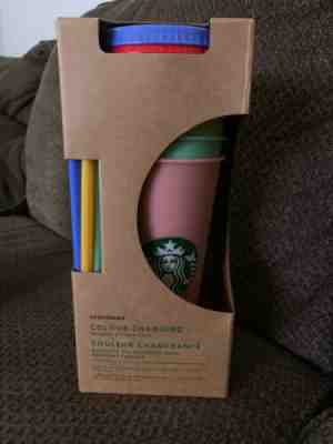 Starbucks Colour Changing Reusable Cold Cups #starbucks #colorchanging #limited - Sold on eBay May, 12th 2019 for $40.00