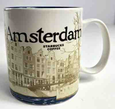 2010 Starbucks Amsterdam Mug Blue Icon Collector Series 16 oz - Sold on eBay May, 12th 2019 for $17.00