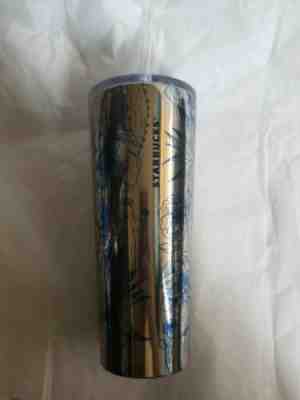 NWT Starbucks 2019 Blue Silver Floral Insulated 16 oz Tumbler  - Sold on eBay May, 12th 2019 for $19.59