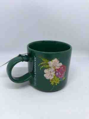 STARBUCKS Ban.do Coffee Mug Ceramic Cup Green Floral 12 oz  - Sold on eBay May, 12th 2019 for $12.99