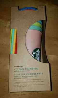 Starbucks Color Changing Reusable Cold Cup Tumbler Pack of 5 w/ Lids Straws 24oz - Sold on eBay May, 12th 2019 for $69.99