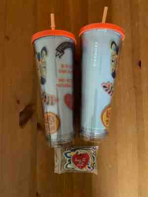 (2) NEW STARBUCKS 2018 Dream In Color Tumbler Sticker Patches 24oz Coffee Cup - Sold on eBay May, 12th 2019 for $38.70