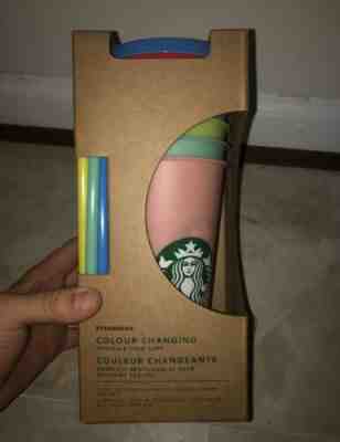 VERY RARE Starbucks 2019 COLOUR COLOR CHANGING reusable 5 cold cups - Sold on eBay May, 12th 2019 for $40.00