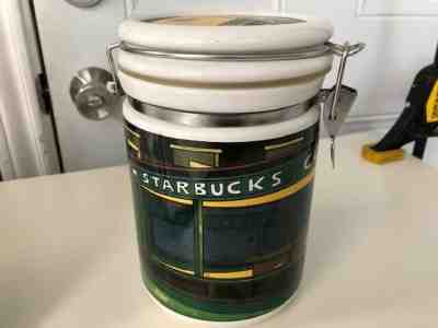 Starbucks Green Ceramic Coffee Canister Storage Container Sealed By Chaleur - Sold on eBay May, 12th 2019 for $12.99