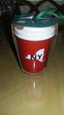 2016 Starbucks Red New York State Ceramic Cup Ornament NEW + GIFT - Sold on eBay May, 12th 2019 for $12.95