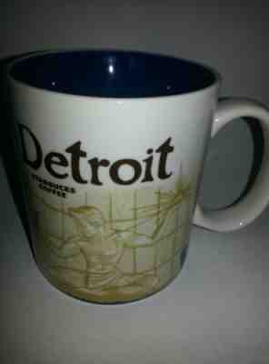 Detroit Starbucks 16 OZ. Collector's mug 2011 Coffee Cup Skyline blue - Sold on eBay May, 12th 2019 for $34.95