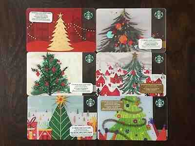 Canada Series STARBUCKS 6 cards "CHRISTMAS TREE - VARIOUS YEARS" New No Value - Sold on eBay May, 11th 2019 for $5.25