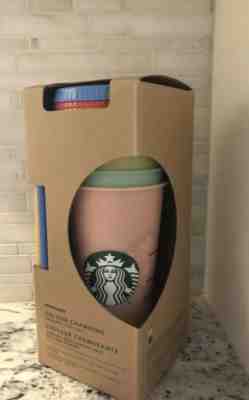 STARBUCKS Color Changing Cold Cups (5) 24 Oz Venti Lids Straws NEW Same Day Ship - Sold on eBay May, 11th 2019 for $49.00