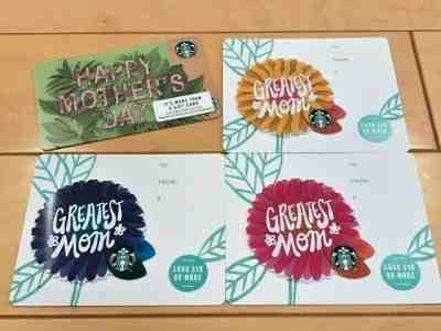 new 2019 Starbucks Mother's Day Gift Card Set (4 Cards) - MINT Unique - Sold on eBay May, 11th 2019 for $3.99