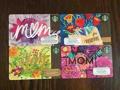Canada Series STARBUCKS cards "HAPPY MOM 2014, 2015, 2016, 2017" - New No Value - Sold on eBay May, 11th 2019 for $3.50