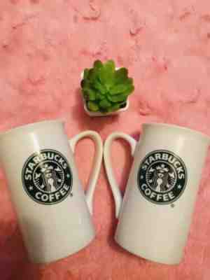 Set Pair Starbucks 2006 12 oz White Green Mermaid Coffee Mugs Cups Tall Ceramic - Sold on eBay May, 11th 2019 for $27.00