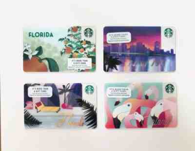 4 Starbucks Card FLORIDA City Orange Grove Orlando Miami New - Sold on eBay May, 11th 2019 for $4.75