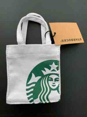 New 2019 Starbucks Mini Canvas Tote Bag, Gift card holder bag, white - Sold on eBay May, 11th 2019 for $12.00