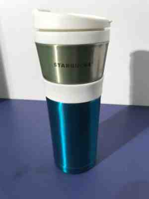Starbucks Stainless Steel Tumbler, 16 oz. Nice! Blue And Gold. With Lid. - Sold on eBay May, 11th 2019 for $6.00