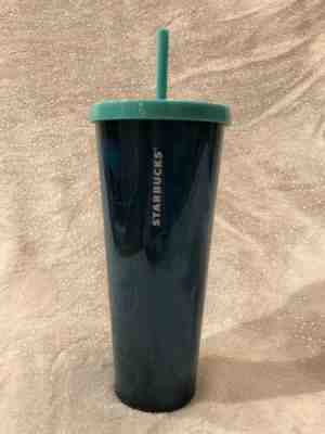 Starbucks Spring 2019 Teal Green Floral Cold Cup Tumbler Venti 24 oz - Sold on eBay May, 11th 2019 for $15.00