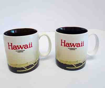 A Lovely pair of Two(2) Starbucks Hawaii 16oz. Coffee Mugs,Collector Series 2009 - Sold on eBay Apr, 20th 2019 for $29.99