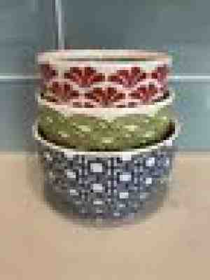 Starbucks Set Of 3 Nesting Cup Bowl Set Bone China 2009 Designs Excellent - Sold on eBay Mar, 6th 2019 for $25.78