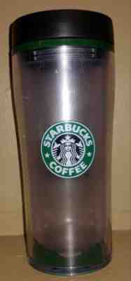 Starbucks 2009 Travel Clear Plastic Insulated Tumbler Hot Cold Cup 16 fl oz! - Sold on eBay Mar, 5th 2019 for $9.99