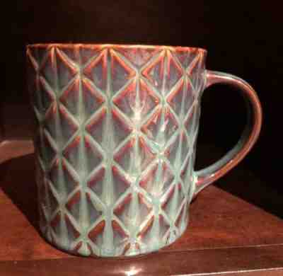 Starbucks 2009 Mug Geometric Green Brown Bone China Rare - Sold on eBay Feb, 24th 2019 for $10.95
