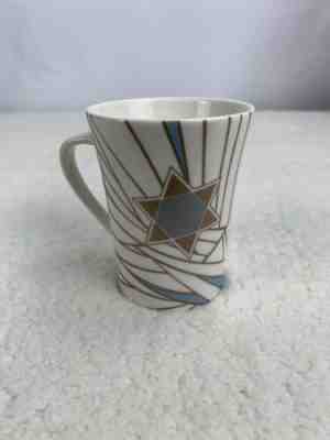 Starbucks Cup Mug 2009 Blue Brown Ceramic 14 floz Star David Bone China - Sold on eBay Feb, 24th 2019 for $9.99