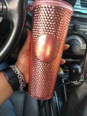 Starbucks 2019 Rose Gold Pink Studded Sparkling Jewled Venti 24 Oz Tumbler - Sold on eBay May, 12th 2019 for $20.00