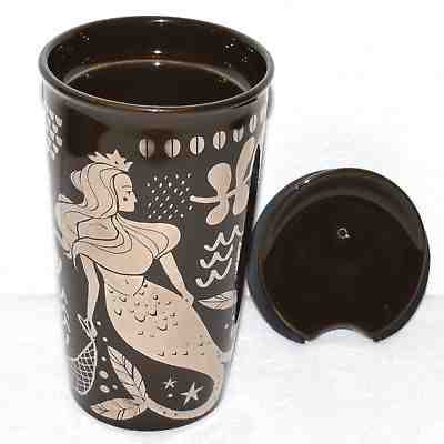 Starbucks Black Silver Mermaid Siren Tumbler Double Wall Ceramic Coffee Mug 2017 - Sold on eBay May, 11th 2019 for $20.00