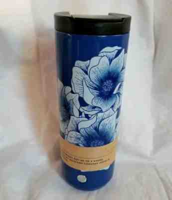 NWT Starbucks Stainless Steel Insulated Blue Floral Summer 2019  16 oz Tumbler - Sold on eBay May, 11th 2019 for $25.00