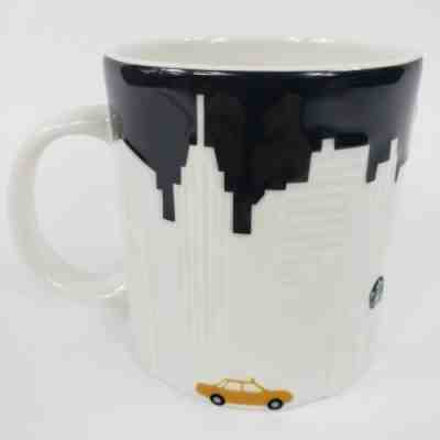 Starbucks New York City Coffee Mug Cup B&W Skyline Limited Edition Yellow Taxi - Sold on eBay May, 12th 2019 for $13.00