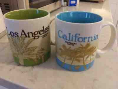 Starbucks Coffee Mug 16oz LOS ANGELES + CALIFORNIA 2009 Collectors Series Mugs - Sold on eBay May, 11th 2019 for $23.00