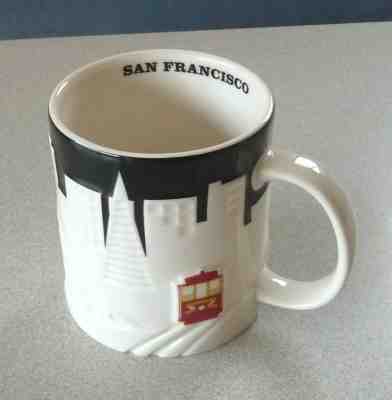 Starbucks San Francisco Collector Series Mug 2012 Black & White Relief Cable Car - Sold on eBay May, 11th 2019 for $9.99