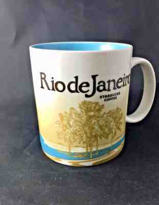Original Starbucks Rio de Janeiro  Mug 16 oz  Christ The Redeemer Palm Trees - Sold on eBay Apr, 28th 2019 for $34.99