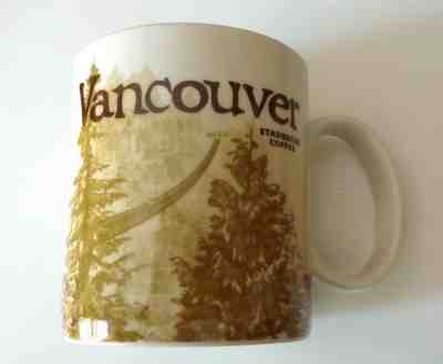 Starbucks Coffee Mug Vancouver City Global Icon Collector Series 16oz Brown 2012 - Sold on eBay May, 8th 2019 for $44.94