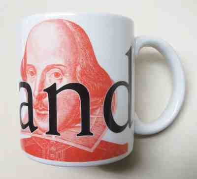 Starbucks Mug England 20 oz Coffee Cup 2002 Mug Nice! Shakespeare Brand New - Sold on eBay May, 2nd 2019 for $20.99