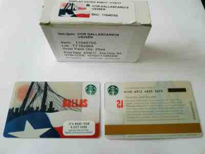 Starbucks DALLAS CITY box of 25 gift cards series 6140 copyright 2015 - USA - Sold on eBay May, 11th 2019 for $16.95