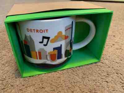 Starbucks You Are Here Coffee Mug Cup 14 oz Detroit Michigan Edition - Sold on eBay Apr, 27th 2019 for $13.10